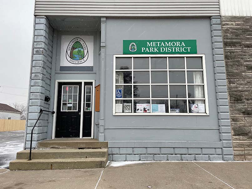 A view from in front of the Metamora Park District building